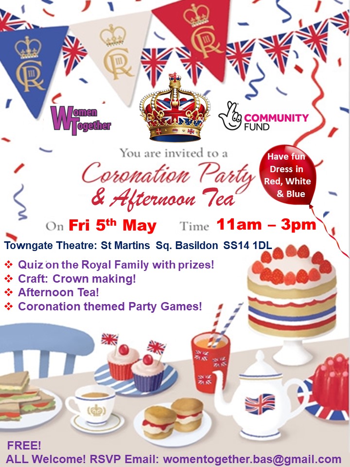 Women Together’s Coronation Party & Afternoon Tea Poster